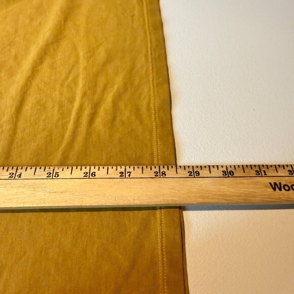 Lululemon Women 12 All Yours Cotton T Shirt Mustard Gold Crew Neck Pullover Top - Picture 6 of 7
